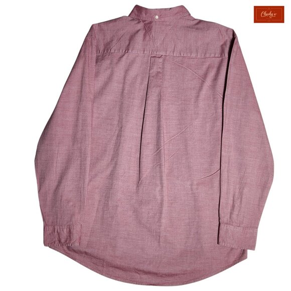 Tommy Hilfiger Long Sleeve Red Button Down Shirt Classic Fit Sz XL(ID50) - Picture 2 of 5